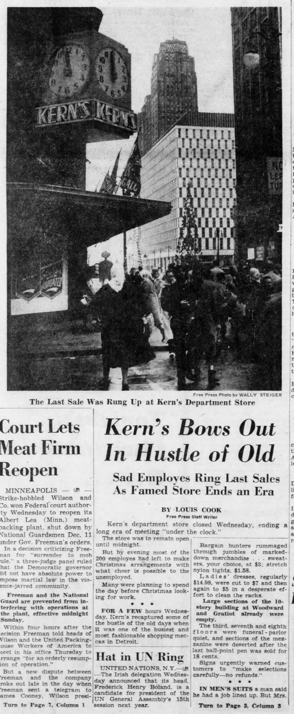 Kerns - 1959 Article On Closing (newer photo)